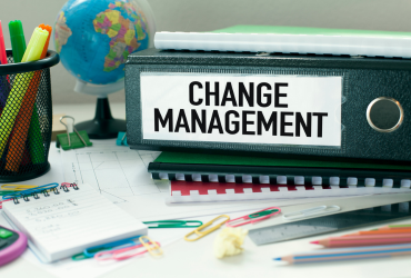 Business team participating in change management training to embrace organizational change